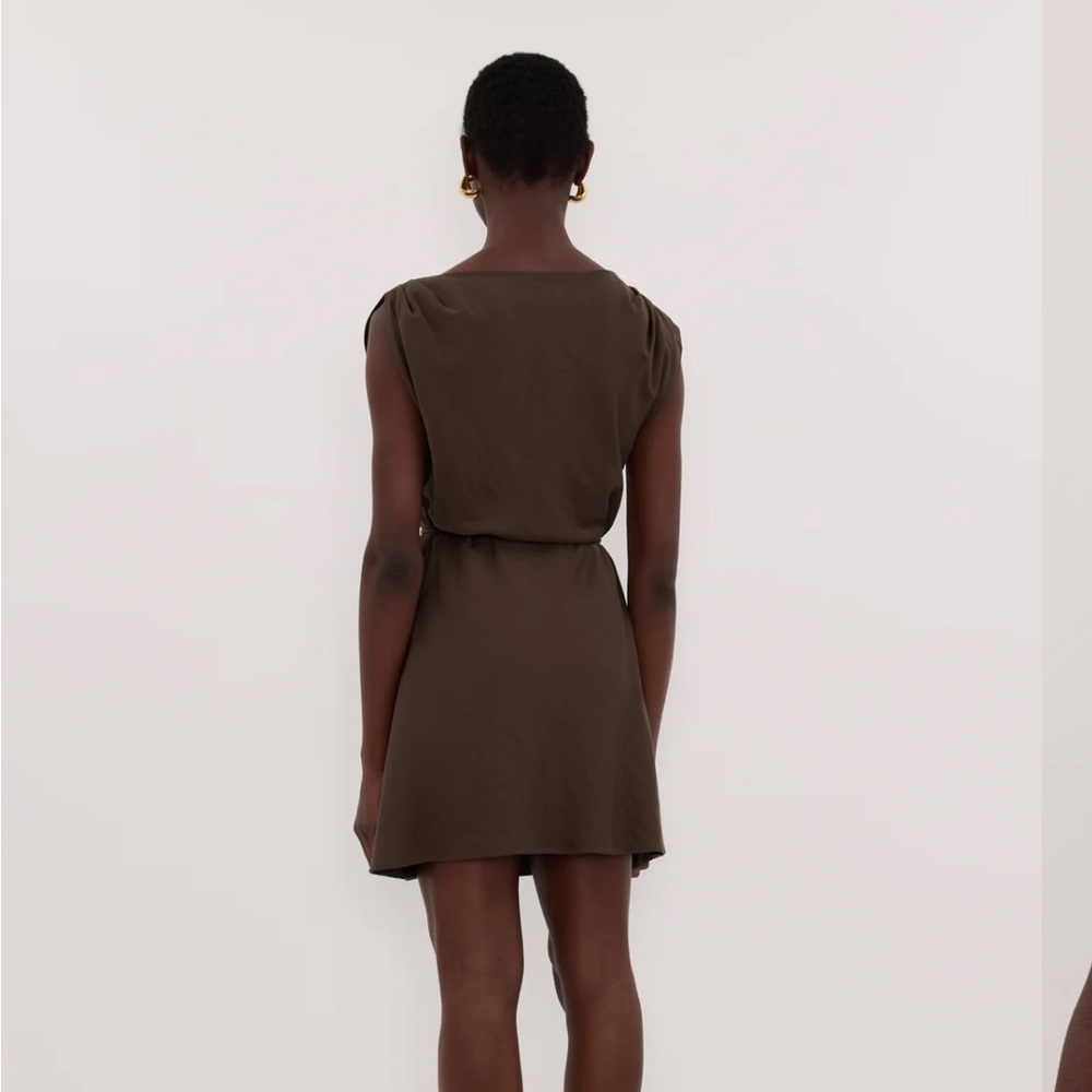 DISSH Marmo chocolate draped mini dress - Picture 4 of 5